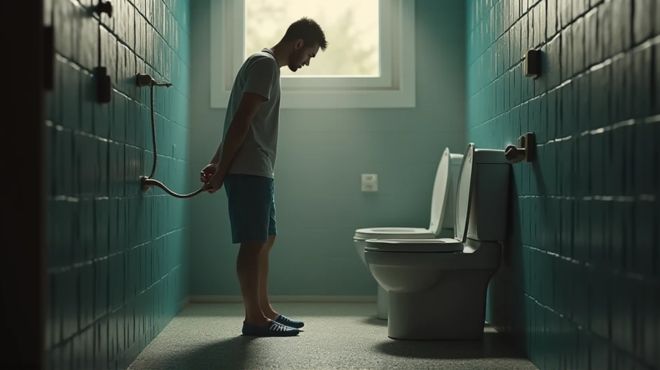 a man urinating