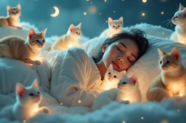 a woman seeing cats in her dream